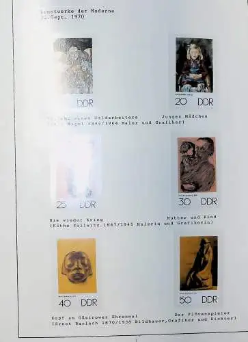 DDR, Kunst auf Briefmarken aus 1955 bis 1988, alles unten abgebildet