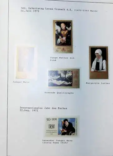 DDR, Kunst auf Briefmarken aus 1955 bis 1988, alles unten abgebildet