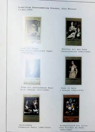 DDR, Kunst auf Briefmarken aus 1955 bis 1988, alles unten abgebildet