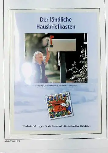 Motive auf Briefmarken zum Thema "Post in Deutschland", alles unten abgebildet