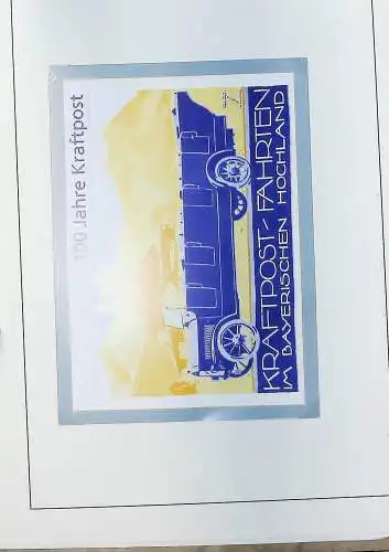 Motive auf Briefmarken zum Thema "Post in Deutschland", alles unten abgebildet