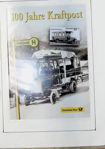 Motive auf Briefmarken zum Thema "Post in Deutschland", alles unten abgebildet