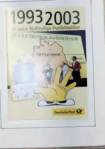 Motive auf Briefmarken zum Thema "Post in Deutschland", alles unten abgebildet