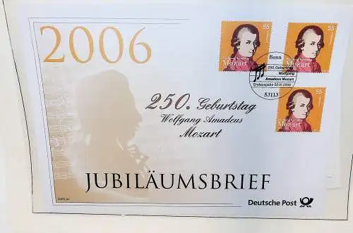 Sammlung "Jubiläumsbriefe" Deutsche Post, alle Briefe unten abgebildet
