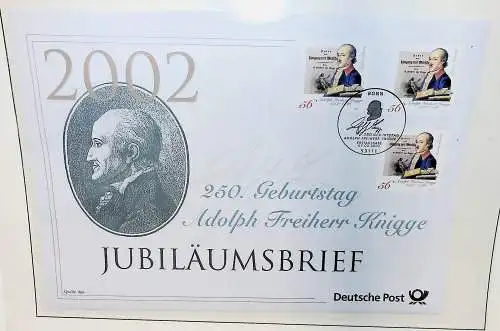 Sammlung "Jubiläumsbriefe" Deutsche Post, alle Briefe unten abgebildet