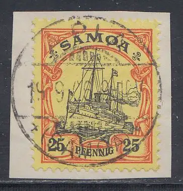 Deutsche Kolonien, Samoa MiNr. 11, Kaiseryacht "Hohenzollern", geprüft