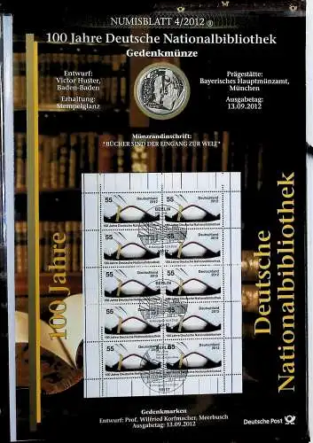  Bund Numisblätter aus 2010 bis 2012