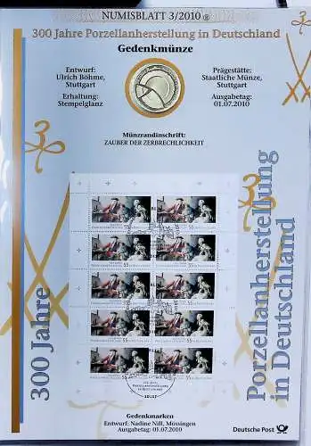  Bund Numisblätter aus 2010 bis 2012