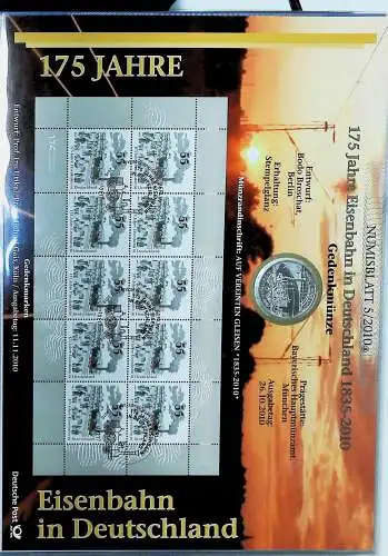  Bund Numisblätter aus 2010 bis 2012