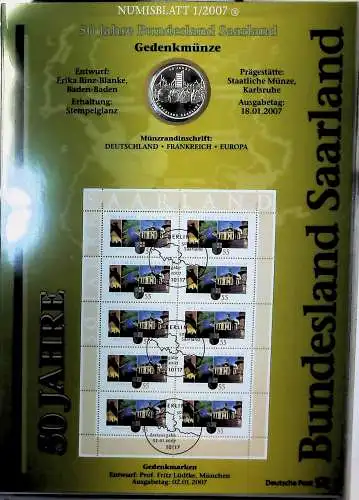  Bund Numisblätter aus den Jahren 2007 bis 2009