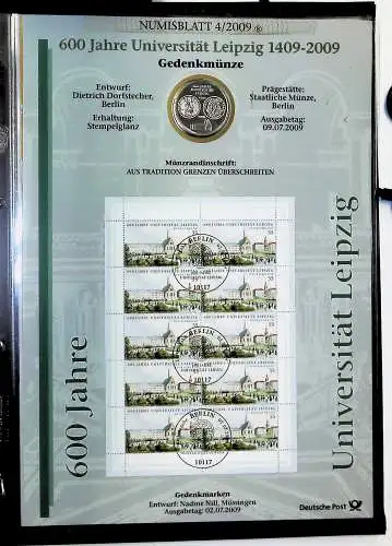  Bund Numisblätter aus den Jahren 2007 bis 2009