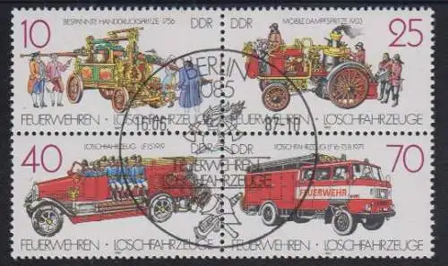 D,DDR Mi.Nr. Vbl.3101-04 Feuerwehr Löschfahrzeuge (m.je 1x3101-04)