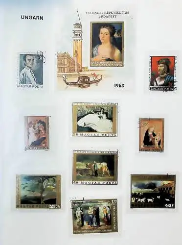 Sammlung "Alle Welt" , Gemälde auf Briefmarken