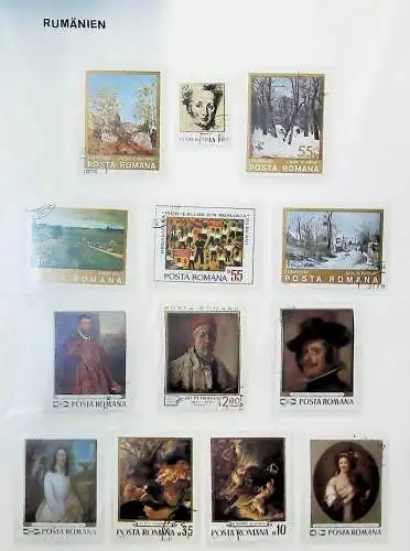 Sammlung "Alle Welt" , Gemälde auf Briefmarken