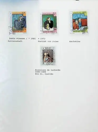 Sammlung "Alle Welt" , Gemälde auf Briefmarken