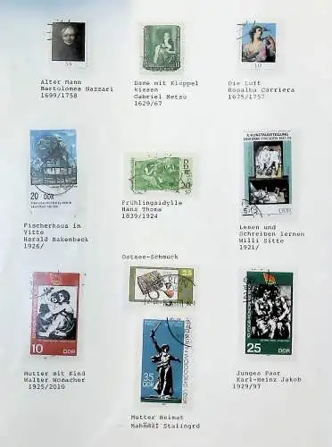 Sammlung "Alle Welt" , Gemälde auf Briefmarken