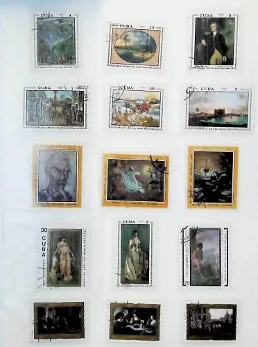 Sammlung "Alle Welt" , Gemälde auf Briefmarken