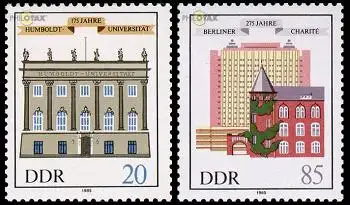 D,DDR Mi.Nr. 2980-81 Humboldt Universität Berlin (2 Werte)