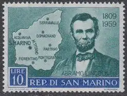 San Marino Mi.Nr. 620 150.Geb.A.Lincoln, Lincoln und Landkarte San Marinos (10)