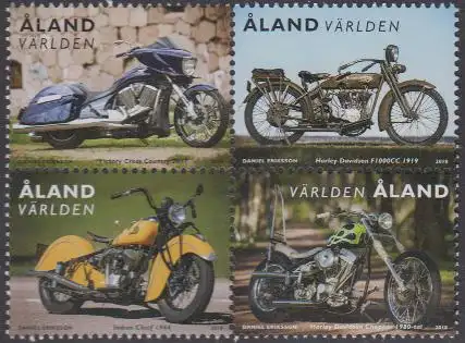 Aland MiNr. Zdr.456-59 Motorräder (Viererblock)