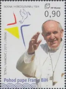 Bosnien-Herz.Kroat. Mi.Nr. 414 Besuch von Papst Franziskus (0,90)