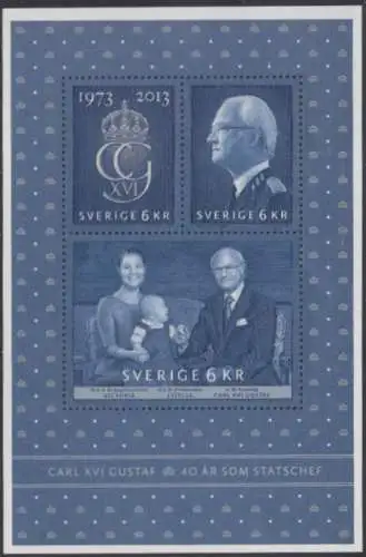 Schweden Mi.Nr. Block 44 40Jahre Regentschaft König Carl XVI Gustaf