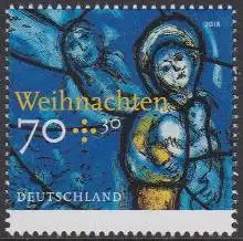 D,Bund MiNr. 3418 Weihnachten, Glasfenster Maria m.Kind, Entwurf Chagall (70+30)