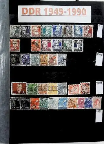 Sammlung DDR meist gestempelt aus den Jahren 1949 bis 1990