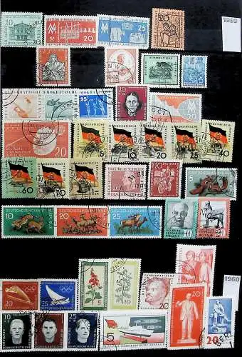 Sammlung DDR meist gestempelt aus den Jahren 1949 bis 1990