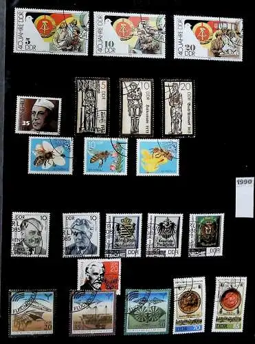 Sammlung DDR meist gestempelt aus den Jahren 1949 bis 1990