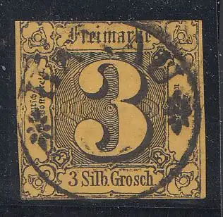 Thurn und Taxis, Mi.Nr. 6 Ziffern i. Quadrat, gestempelt Versuchsstempel "Hanau"