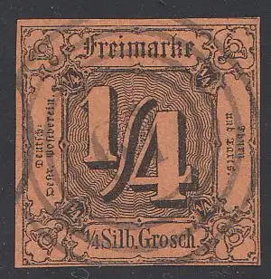 Thurn und Taxis, Mi.Nr. 1 Ziffern i. Quadrat, gestempelt "67"