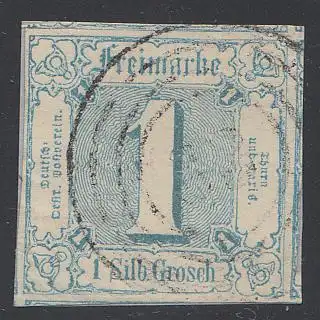 Thurn und Taxis, Mi.Nr. 15 auf Brfst., Ziffern i. Quadrat, gestempelt, geprüft