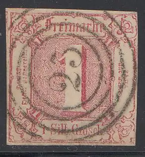 Thurn und Taxis, Mi.Nr. 29, Ziffern i. Quadrat, gestempelt "25"