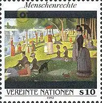 UNO Wien Mi.Nr. 140 Menschenrechte (IV) ohne Zierfeld Gemälde Seurat (10)