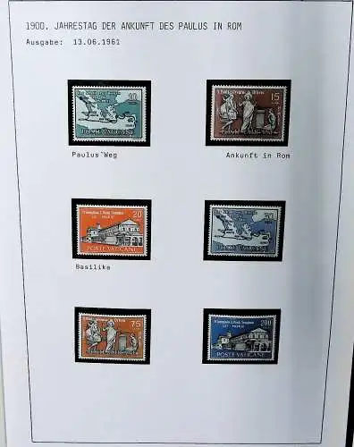 Sammlung Vatikan aus 1961 - 1972, ** (alle Seiten sind unten abgebildet)