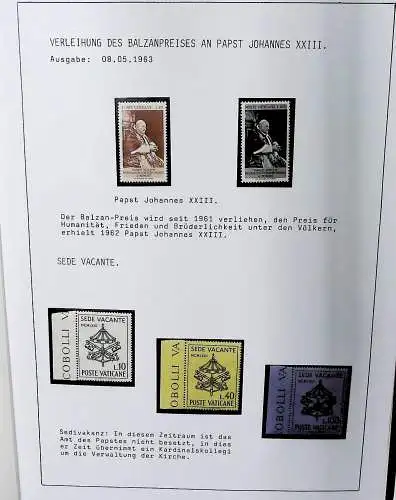 Sammlung Vatikan aus 1961 - 1972, ** (alle Seiten sind unten abgebildet)