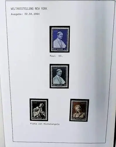 Sammlung Vatikan aus 1961 - 1972, ** (alle Seiten sind unten abgebildet)