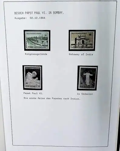 Sammlung Vatikan aus 1961 - 1972, ** (alle Seiten sind unten abgebildet)