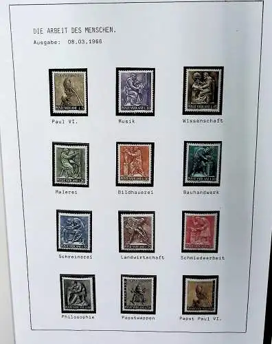 Sammlung Vatikan aus 1961 - 1972, ** (alle Seiten sind unten abgebildet)