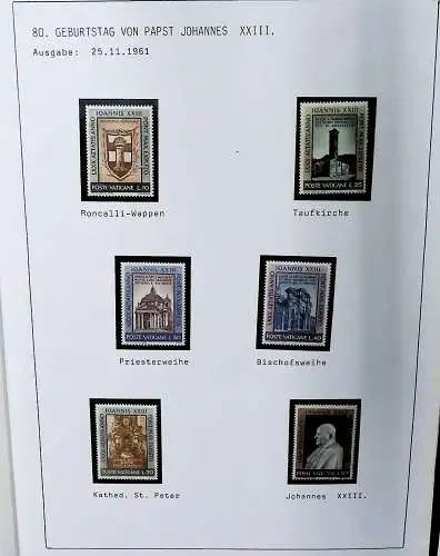 Sammlung Vatikan aus 1961 - 1972, ** (alle Seiten sind unten abgebildet)