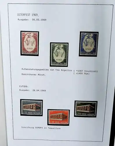 Sammlung Vatikan aus 1961 - 1972, ** (alle Seiten sind unten abgebildet)