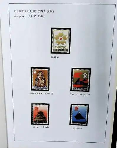 Sammlung Vatikan aus 1961 - 1972, ** (alle Seiten sind unten abgebildet)