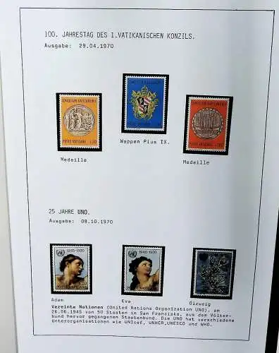 Sammlung Vatikan aus 1961 - 1972, ** (alle Seiten sind unten abgebildet)