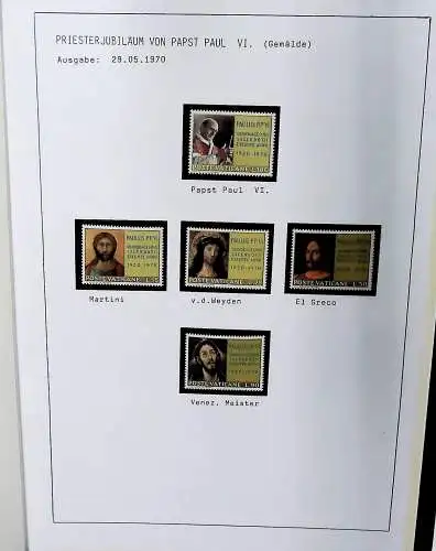 Sammlung Vatikan aus 1961 - 1972, ** (alle Seiten sind unten abgebildet)