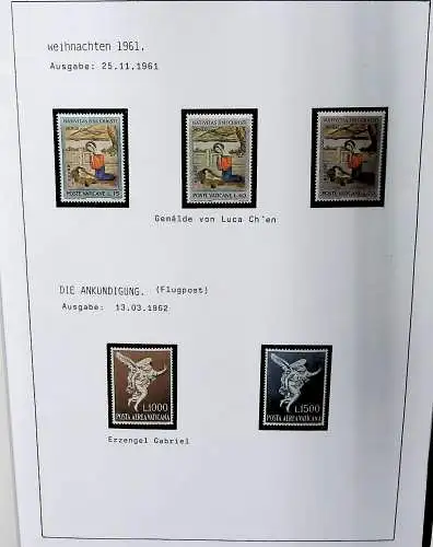 Sammlung Vatikan aus 1961 - 1972, ** (alle Seiten sind unten abgebildet)
