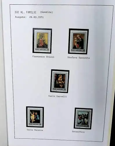 Sammlung Vatikan aus 1961 - 1972, ** (alle Seiten sind unten abgebildet)