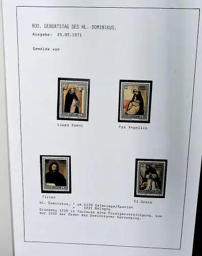Sammlung Vatikan aus 1961 - 1972, ** (alle Seiten sind unten abgebildet)