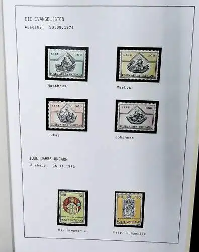 Sammlung Vatikan aus 1961 - 1972, ** (alle Seiten sind unten abgebildet)