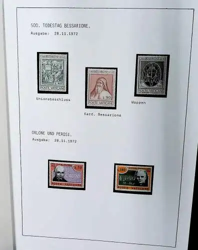 Sammlung Vatikan aus 1961 - 1972, ** (alle Seiten sind unten abgebildet)